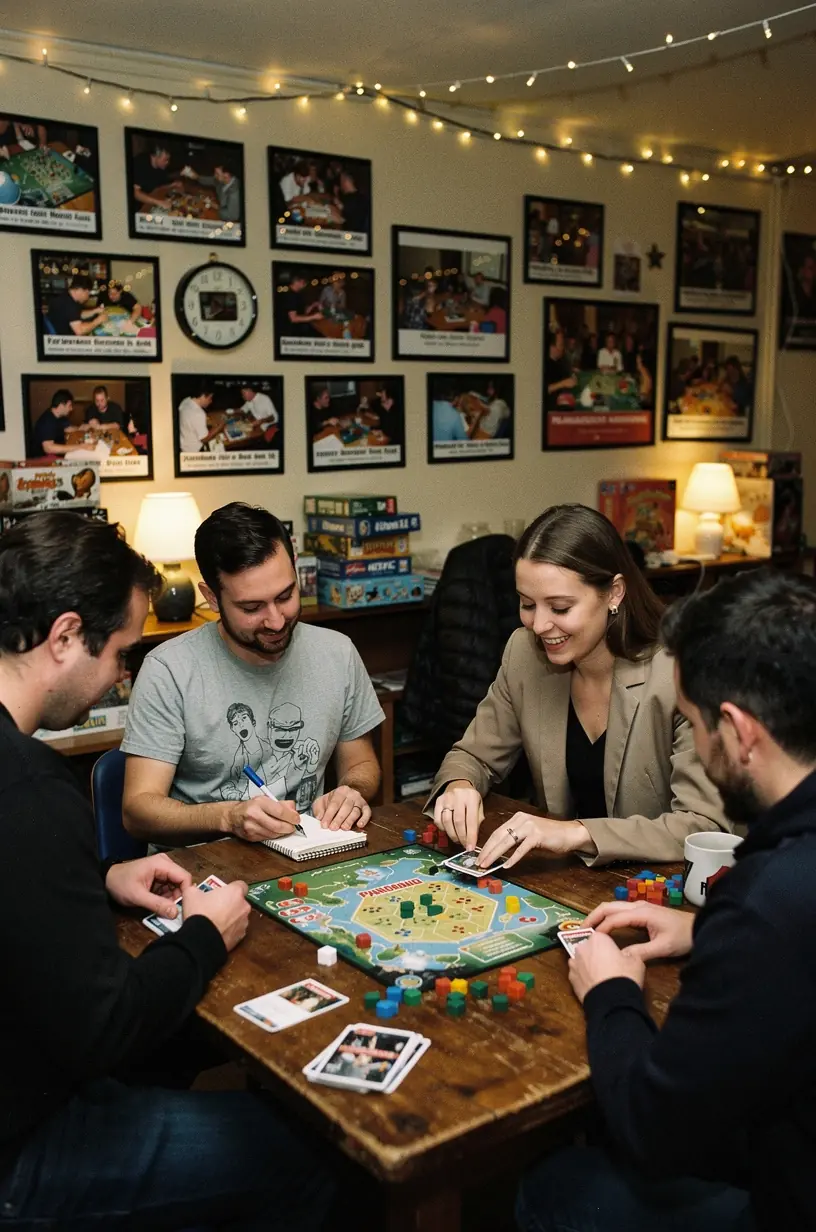 Community members enjoying board games at club event