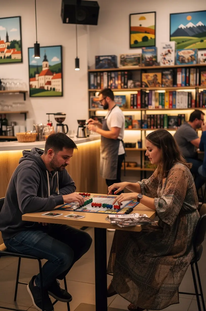 Diverse board games showcasing various genres for clubs.